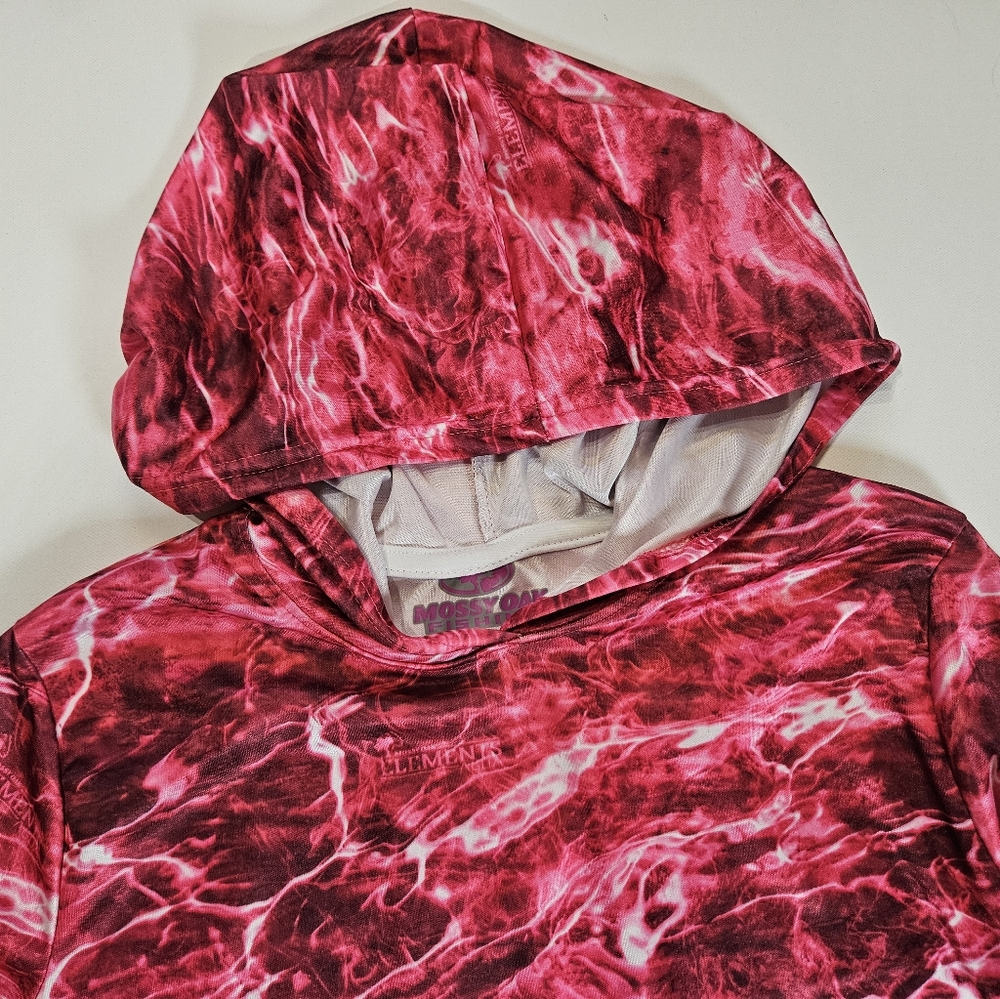 Mossy Oak‎ Womens Camo Pullover Medium Pink Outdoor Feminine Gorpcore Hoodie Top